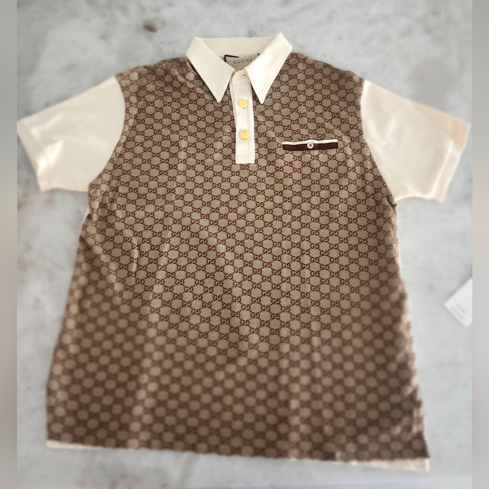 Gucci Brown and Cream Men's Shirt